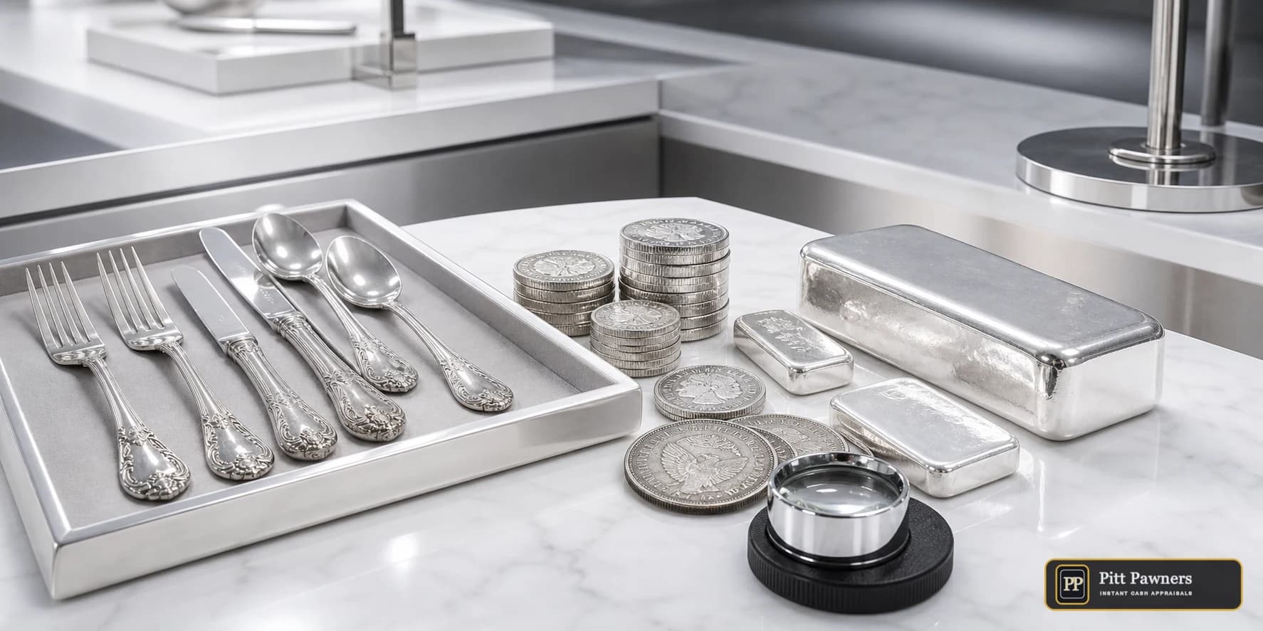 Cash for Silver — Sterling, Coins, Bars & Bullion Pitt Pawners marketing image